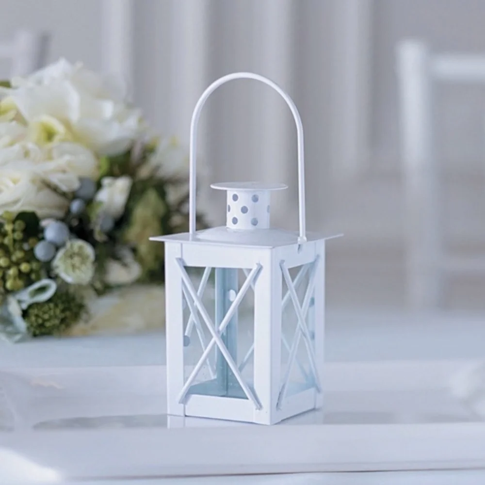 White Lantern Candle Holder - Elegant Wedding Favors for Guests